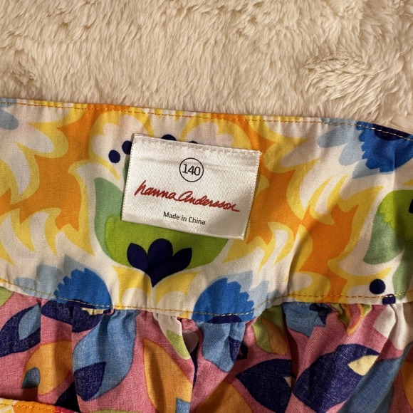 Hanna Andersson Girls Floral Sleeveless Top Size 10 Colorful Pattern - Picture 4 of 6